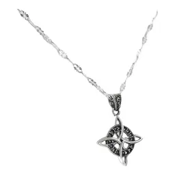 Collar Plata 925 Cadena Granito con Dije Nudo de Bruja Zirconia 40cm - Imagen 3
