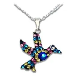 Collar Plata .925 Colibrí con Zirconias Multicolor - Imagen 1