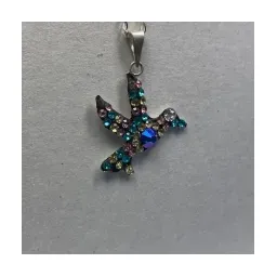 Collar Plata .925 Colibrí con Zirconias Multicolor - Imagen 2