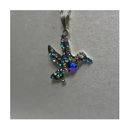 Collar Plata .925 Colibrí con Zirconias Multicolor - Imagen 3