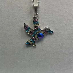 Collar Plata .925 Colibrí con Zirconias Multicolor - Imagen 4