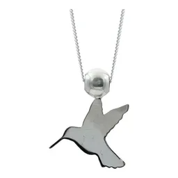 Collar Plata 925 Colibrí Esmaltado Violeta Ajustable - Imagen 3