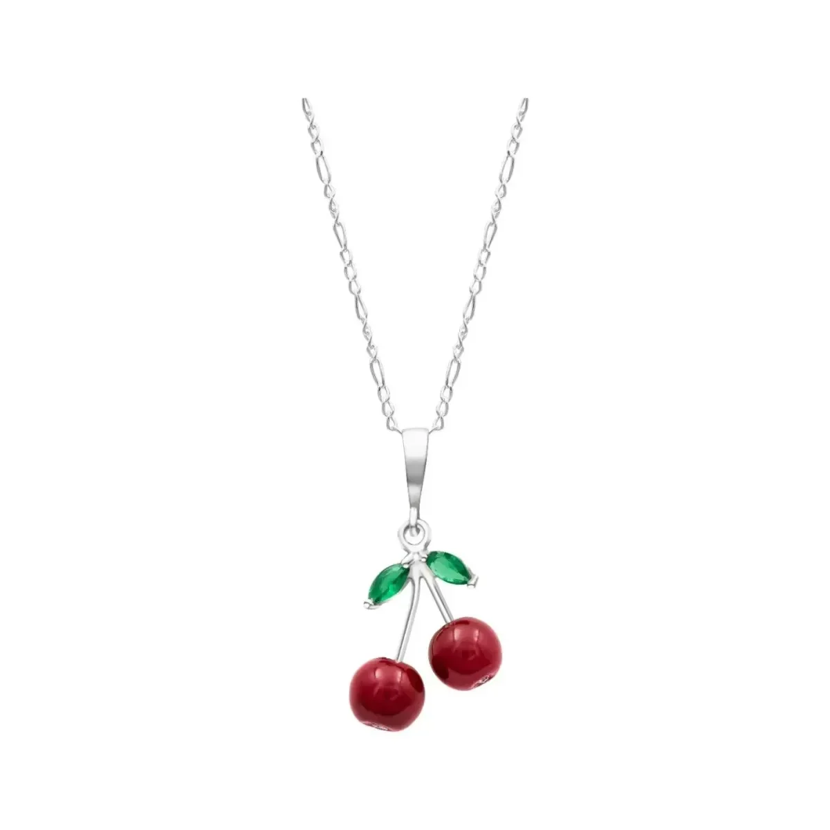 Collar Plata .925 con Dije Cereza Cuarzo Natural, joya artesanal mexicana para mujer. Diseño minimalista, regalo original.