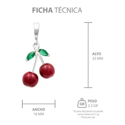 Collar Plata 925 con Dije Cereza Cuarzo Natural para Mujer - Imagen 7
