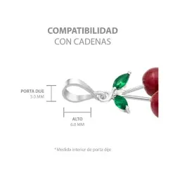 Collar Plata 925 con Dije Cereza Cuarzo Natural para Mujer - Imagen 8