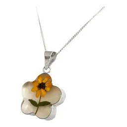 Collar Plata 925 con Dije Girasol Natural Encapsulado - Imagen 4