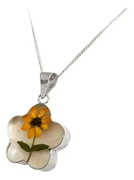 Collar Plata 925 con Dije Girasol Natural Encapsulado - Imagen 4