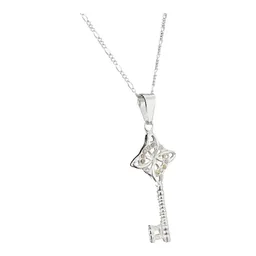 Collar Plata 925 con Dije Llave Nudo Bruja Zirconia Champagne - Imagen 3
