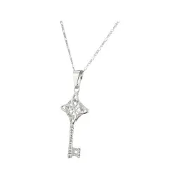 Collar Plata 925 con Dije Llave Nudo de Bruja y Zirconia - Imagen 1