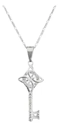 Collar Plata 925 con Dije Llave Nudo de Bruja y Zirconia - Imagen 2