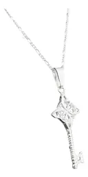 Collar Plata 925 con Dije Llave Nudo de Bruja y Zirconia - Imagen 3