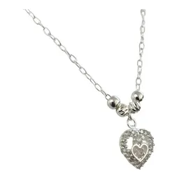 Collar Plata 925 Corazón con Bolitas y Zirconia - Imagen 2