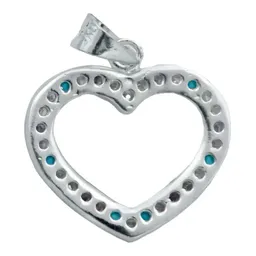 Collar Plata 925 Corazón con Contorno de Zirconia Multicolor - Imagen 4