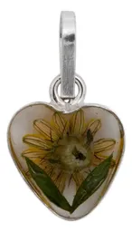 Collar Plata 925 Corazón con Girasol Natural en Resina - Imagen 4