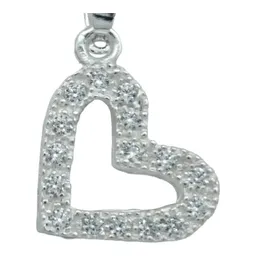 Collar Plata 925 Dije Corazón Contorno con Zirconias - Imagen 3