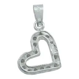 Collar Plata 925 Dije Corazón Contorno con Zirconias - Imagen 4