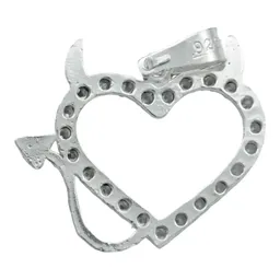 Collar Plata 925 Dije Corazón Diseño Diablo Amor con Zirconia - Imagen 4