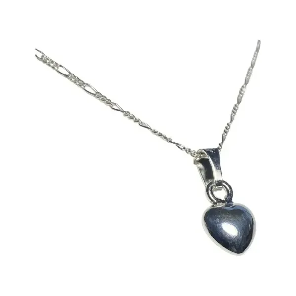 Collar Plata .925 Dije Corazón Liso con Cadena 45cm - Imagen 1