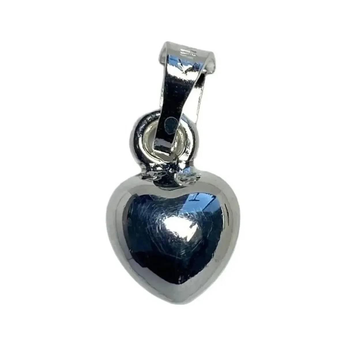 Collar Plata .925 Dije Corazón Liso con Cadena 45cm - Imagen 2