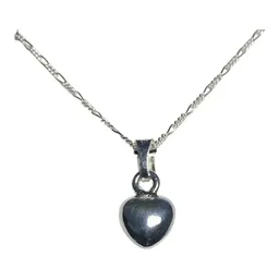 Collar Plata .925 Dije Corazón Liso con Cadena 45cm - Imagen 3