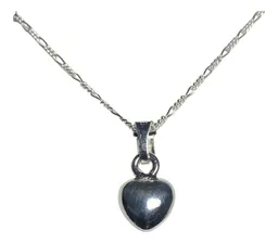 Collar Plata .925 Dije Corazón Liso con Cadena 45cm - Imagen 3