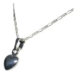 Collar Plata .925 Dije Corazón Liso con Cadena 45cm - Imagen 4