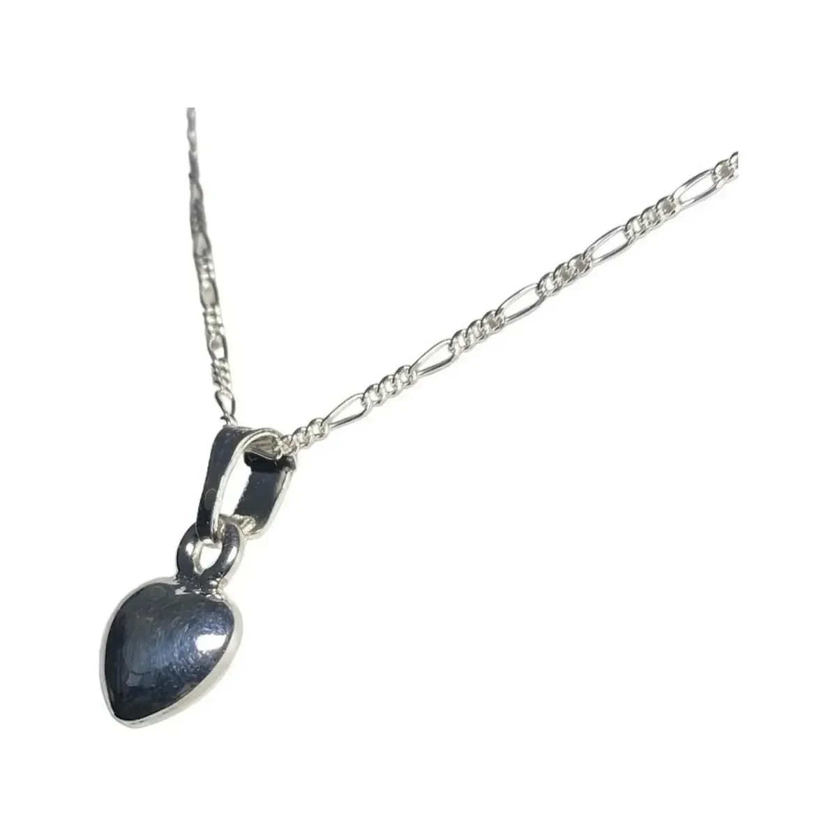Collar Plata .925 Dije Corazón Liso con Cadena 45cm - Imagen 4