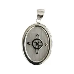 Collar Plata 925 Dije Nudo Bruja Encapsulado con Cadena Barbada - Imagen 2