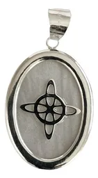 Collar Plata 925 Dije Nudo Bruja Encapsulado con Cadena Barbada - Imagen 2