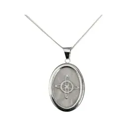 Collar Plata 925 Dije Nudo Bruja Encapsulado con Cadena Barbada - Imagen 4