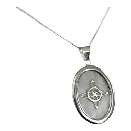 Collar Plata 925 Dije Nudo Bruja Encapsulado con Cadena Barbada - Imagen 5