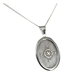 Collar Plata 925 Dije Nudo Bruja Encapsulado con Cadena Barbada - Imagen 5