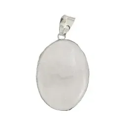 Collar Plata 925 Graduación Óvalo Blanco Caucho Ajustable Unisex - Imagen 5