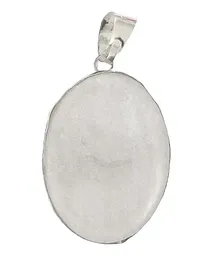 Collar Plata 925 Graduación Óvalo Blanco Caucho Ajustable Unisex - Imagen 5