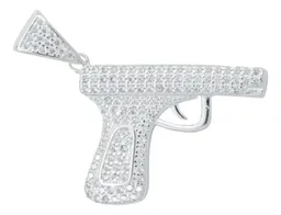 Collar Plata 925 Hombre con Dije Pistola Zirconia Blanca - Imagen 3