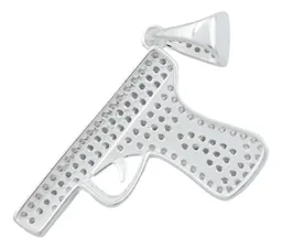 Collar Plata 925 Hombre con Dije Pistola Zirconia Blanca - Imagen 4