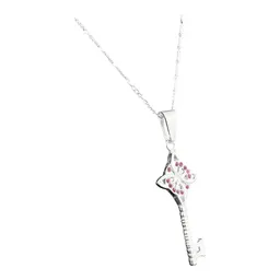 Collar Plata 925 Llave Nudo Bruja Zirconia Rosa - Imagen 3