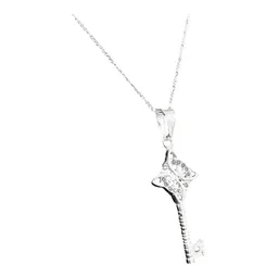 Collar Plata 925 Llave Nudo Bruja Zirconia Violeta 50cm - Imagen 3
