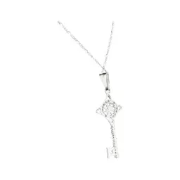 Collar Plata 925 Llave Nudo Bruja Zirconia Violeta 50cm - Imagen 4