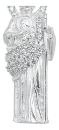 Collar Plata .925 Medalla San Judas Tadeo Zirconia 50cm - Imagen 4
