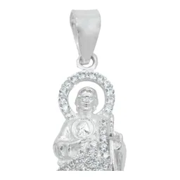 Collar Plata .925 Medalla San Judas Tadeo Zirconia 50cm - Imagen 5