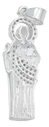 Collar Plata .925 Medalla San Judas Tadeo Zirconia 50cm - Imagen 6