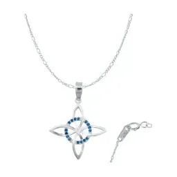 Collar Plata 925 Nudo Bruja Celta con Zirconia Azul - Imagen 1