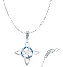 Collar Plata 925 Nudo Bruja Celta con Zirconia Azul - Imagen 1