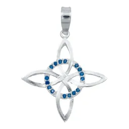 Collar Plata 925 Nudo Bruja Celta con Zirconia Azul - Imagen 2