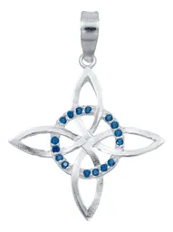 Collar Plata 925 Nudo Bruja Celta con Zirconia Azul - Imagen 2