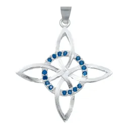 Collar Plata 925 Nudo Bruja Celta con Zirconia Azul - Imagen 3