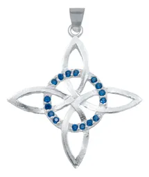 Collar Plata 925 Nudo Bruja Celta con Zirconia Azul - Imagen 3