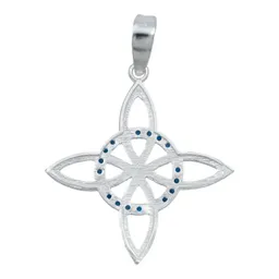 Collar Plata 925 Nudo Bruja Celta con Zirconia Azul - Imagen 4