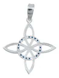 Collar Plata 925 Nudo Bruja Celta con Zirconia Azul - Imagen 4